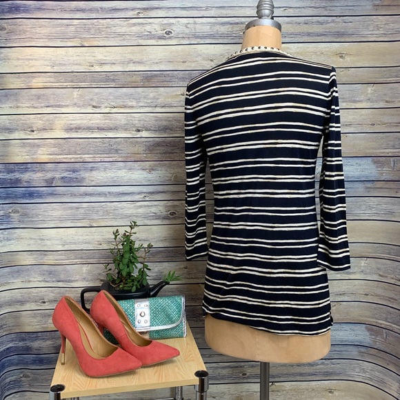 Tory Burch Evan Embellished Striped Silk-Jersey - Picture 3 of 8